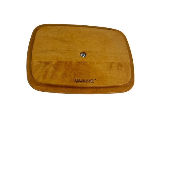 Longaberger Woodcrafts Lid w/Square Knob 8.25"L x 6.5"W - Picture 2 of 2